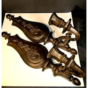 1583.  Faux Wood Candle Sconce Set by Dart Industries